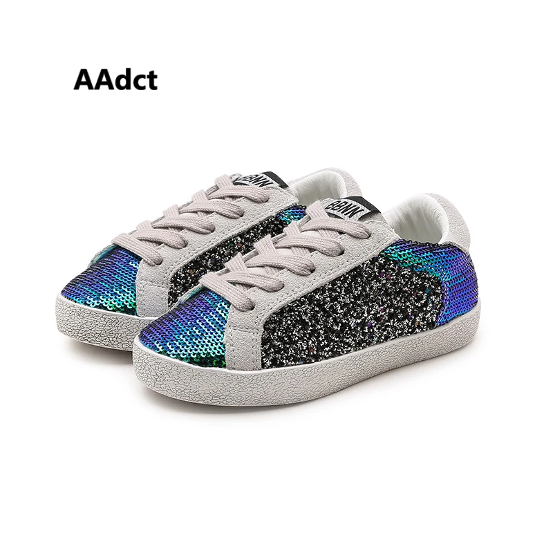 

AAdct autumn girls shoes little kids shoes for girls Elastic band Sequins fashion sneakers sports new casual children shoes