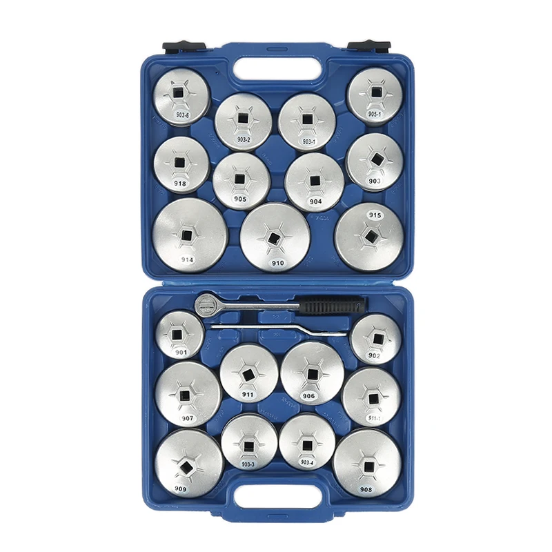 

23 Pcs/Set Oil Filter Cap Removal Wrench Socket Set Ratchet Spanner Cup Type With Portable Storage Case Hot Selling HWC
