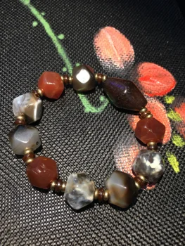 

Royal energy Tibetan old Oily Agate dzi bead Tang Dynasty Style Bracelet Super Energy From LK brother Sauces