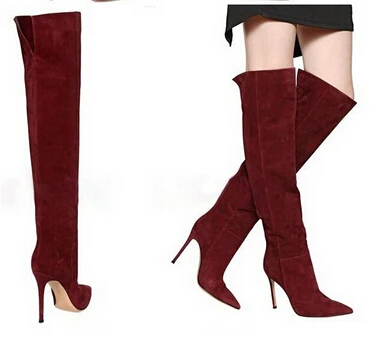 Du Dessus Femmes Bottes Haute Botte Gros Cuisse as As 35 À Photo Brun Rouge 43 Talons Genou Photo Mince Grande Noir Hauts Taille Suede Gris 5XxPqIwqE