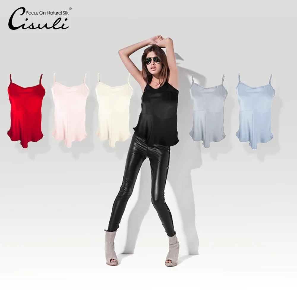 

CISULI Camisole Women Silk Camisole Tops Natural Silk Satin With Adjustable Strap Summer Top Girls Plus Size XL/2XL/3XL/4XL/5XL