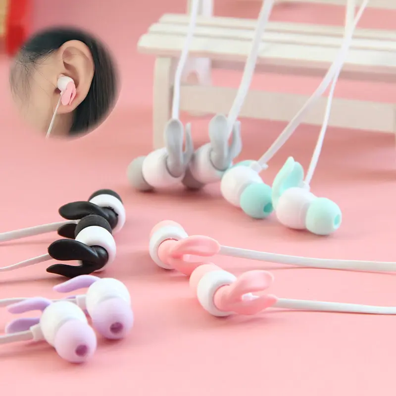 

Cute 3D Rabbit Ear Earphone in-ear Girl Ear phones Stereo Earbuds Universal for iPhone Xiaomi Samsung for Kids Girls Gifts