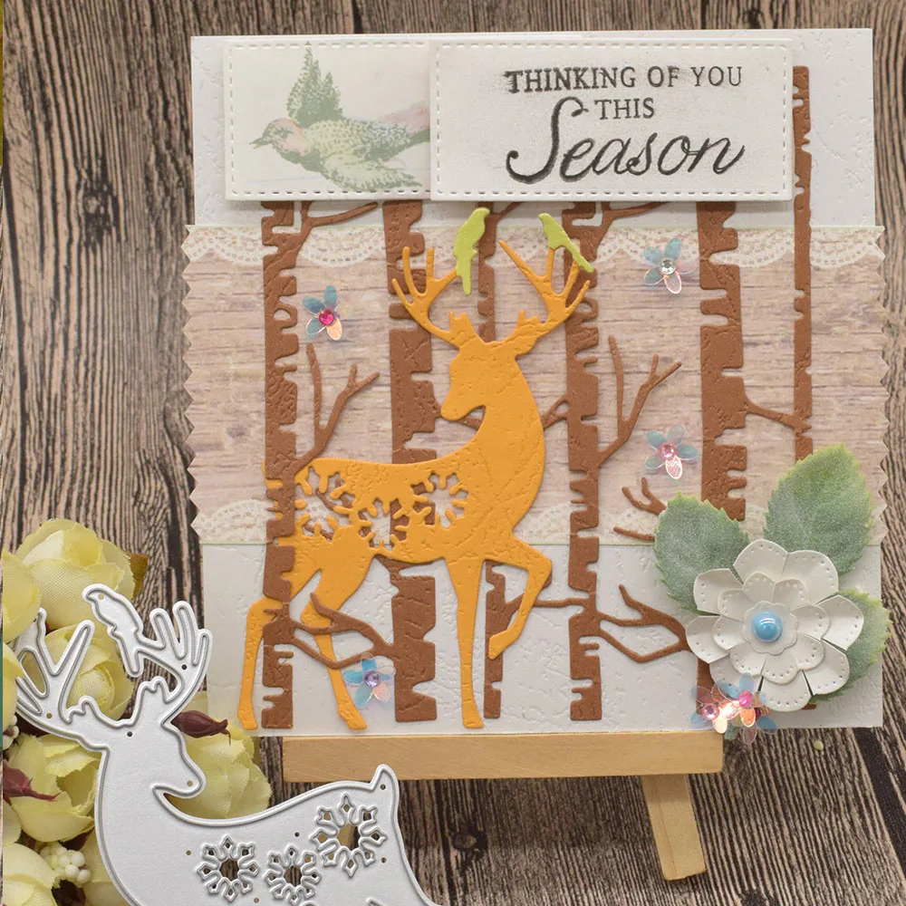 

Forest Deer Metal Cutting Dies For Scrapbooking Paper Card Album Decoration Embossing Template Craft Dies