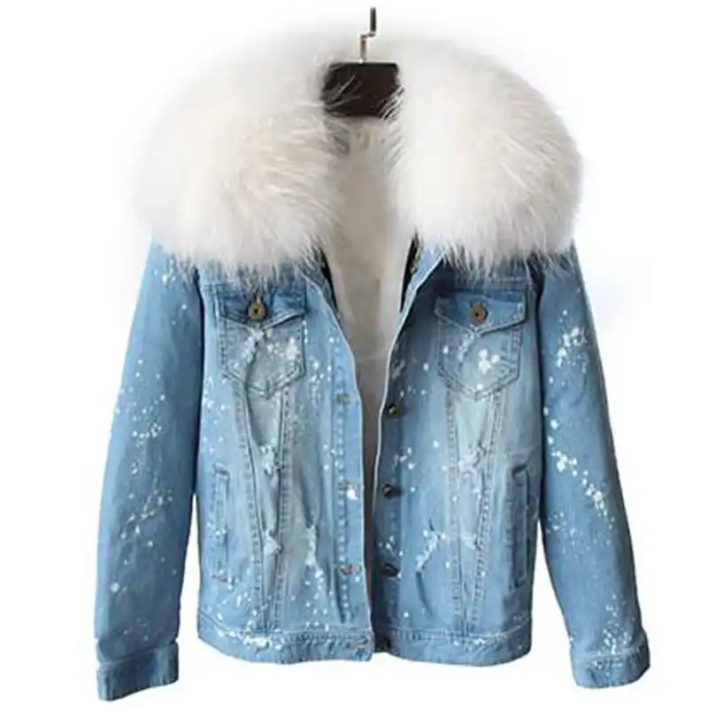 fur coat jean jacket