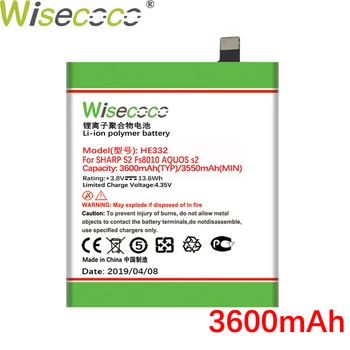 

Wisecoco 3 PCS/LOT HE332 3600mAh New Powerful Battery For SHARP S2 Fs8010 AQUOS S 2 HE 332 Phone Battery Replace+Tracking Number