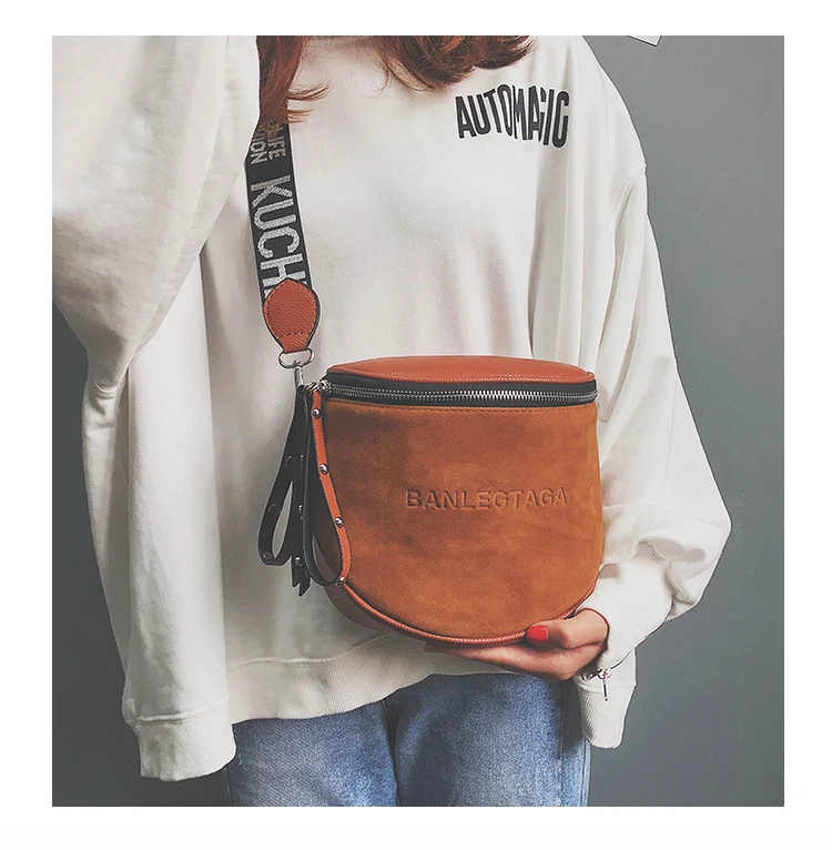 ZYJ Women Suede Leather Shoulder Handbags Waist Bags Chest Pack Girls Leisure Messenger Crossbody Casual Sling Bag Handbag (5)