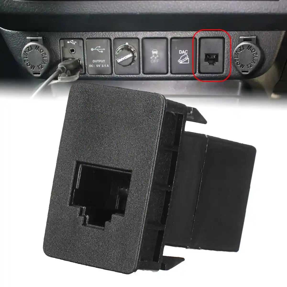 CB UHF Blank Socket RJ45 Radio Switch Panel Dash Socket for Toyota