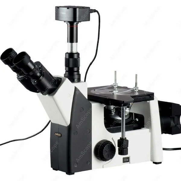 Inverted Trinocular Metallurgical Microscope-AmScope Supplies 50X-1000X Microscope +5MP Camera | Инструменты