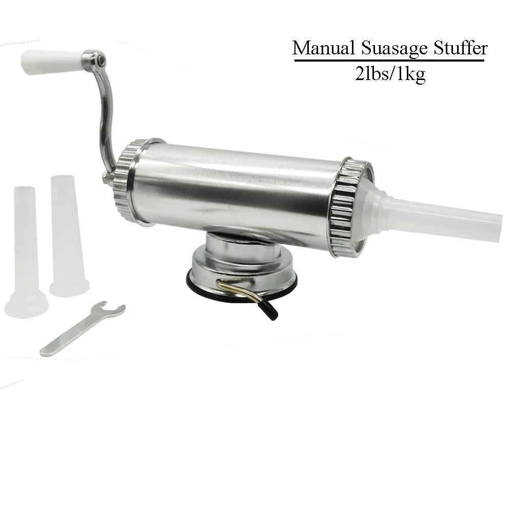 2lbs/1kg Manual Aluminium Alloy Sausage Meat Fillers Nozzle for Sausage
