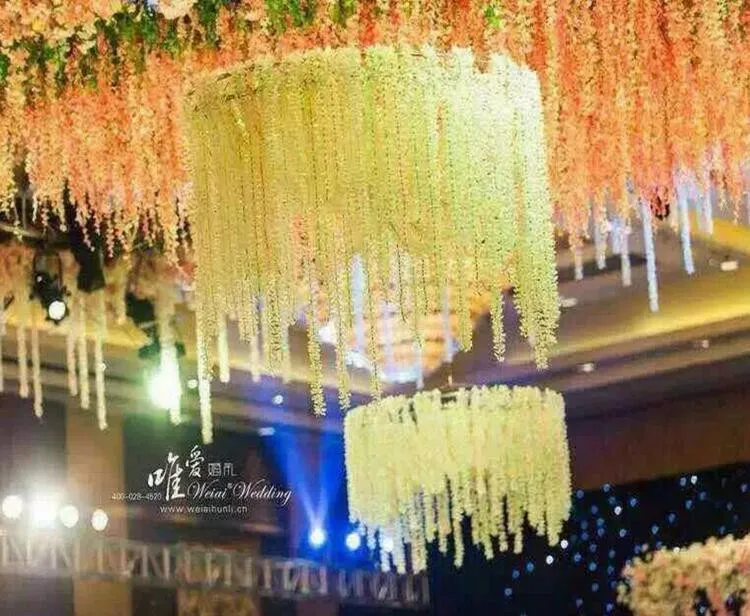 Upscale Artificial Silk Wisteria Flowers For DIY Wedding Arch Square Rattan Simulation Flowers Home Wall Hanging Decor Upscale Artificial Silk Wisteria Flowers For DIY Wedding Arch Square Rattan Simulation Flowers Home Wall Hanging Decor