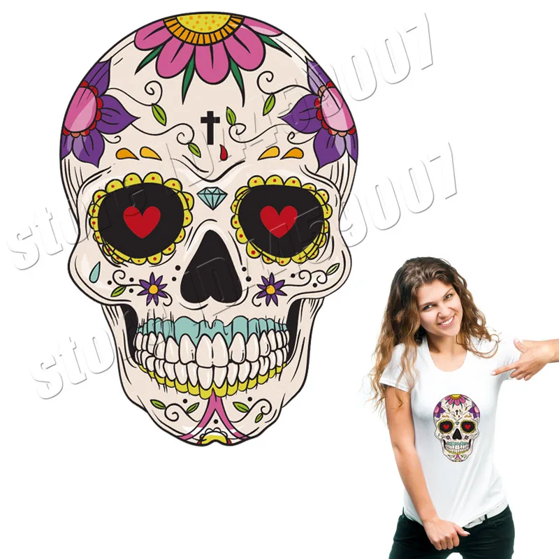 Наклейки Crazy Skull для джинсов деликатные стираемые вручную нашивки с утюгом