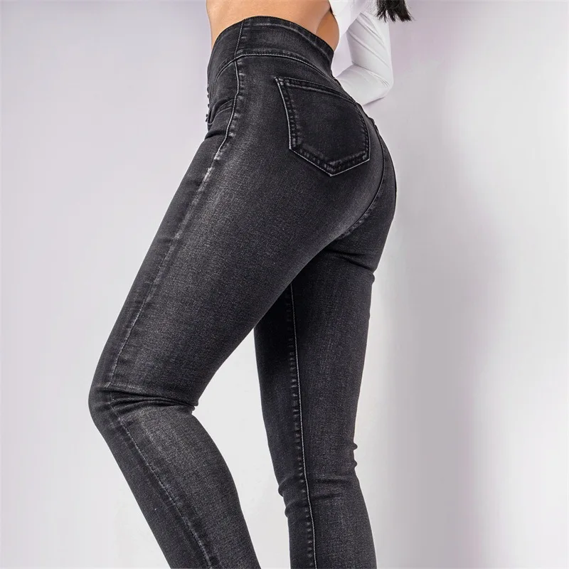 New Women Gothic Sexy Jeans Fashion Streetwear Hight Waist Punk Long Skinny Pants