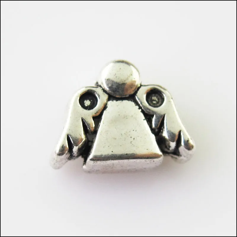 

6Pcs Antiqued Silver Tone Angel Wings Spacer Beads Charms 10.5x13mm