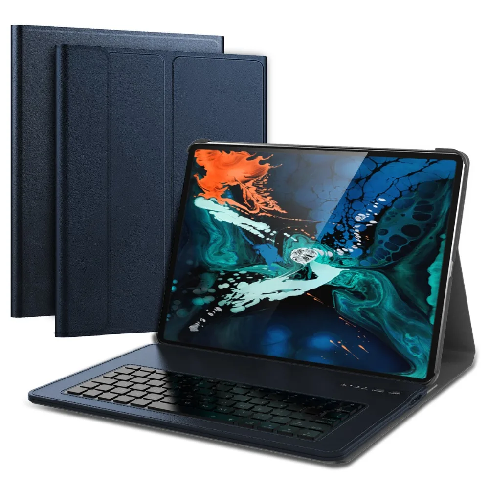 Цена Для iPad Pro 12,9 2018 чехол Съемная Беспроводная Клавиатура США из искусственной кожи флип клавиатура чехол для планшета для iPad Pro 12,9 дюйма 2018