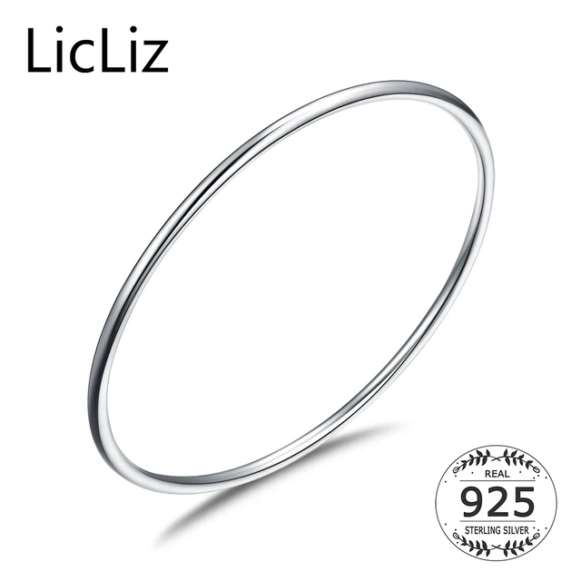 Licliz 100 Real 925 Sterling Silver Bangle Bracelets For Women Men Licliz 100 Real 925 Sterling Silver Bangle Bracelets For Women Men Fine Jewelry Solid