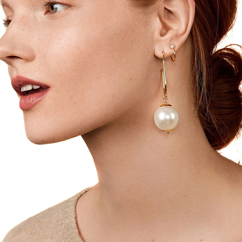 

JUJIA Hot Brand Imitation Pearl Earrings For Women Gold Long Drop Earrings Wedding Fashion Jewelry