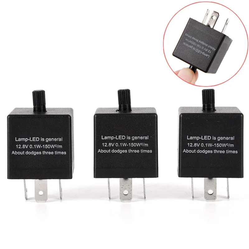 

1Pc Car Turn Signal Indicator Blinker Light CF14 3 Pin Adjustable LED Flasher Relay