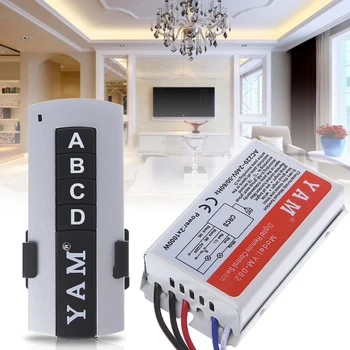 

3 Way ON/OFF 220V Wireless Remote Control Switch Digital Receiver Lamp