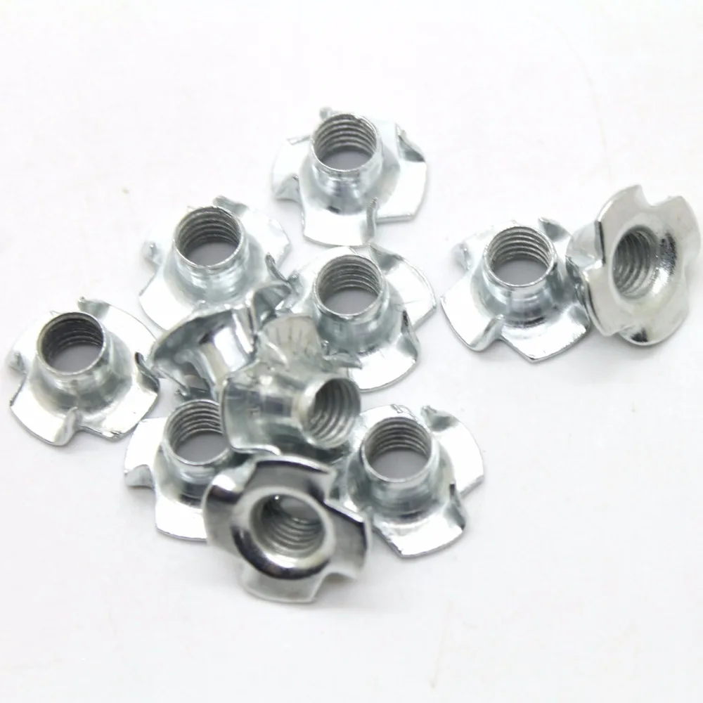 M6-6mm T Nuts For Furniture Blind Inserts Wood Four Pronged Captive