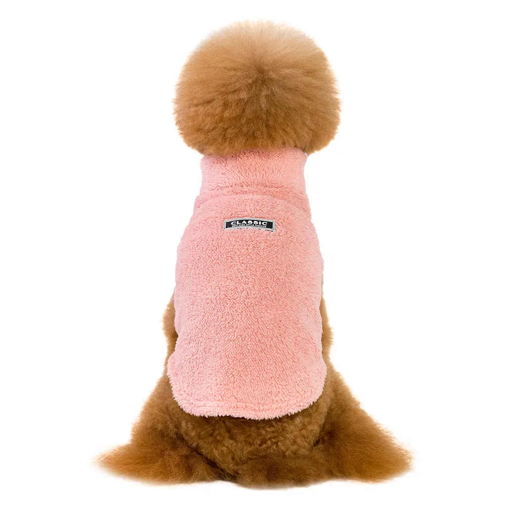 Pet Высокий воротник посаженный хлопок бархат куртка на молнии мягкий толстый флис для собак Одежда для собак Mascotas Аксессуары комбинезон для щенка