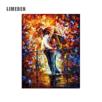 

Romantic Street Lovers DIY Painting By Numbers On Canvas Oil Drawing By Number For Unique Gift Living Room Wall Art