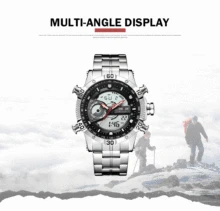 WEIDE Luxury Brand Watch Sport Men Digital Stainless Steelin Quartz Watches LCD Waterproof  Electronics Alarm Clock Steampunk