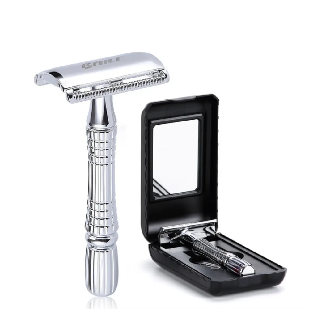 Luxury Chance for  BAI LI Upgrade Wet Shaving Safety Blade Razor Shaver Handle Barber Men's Manual Beard Hair Care +1 