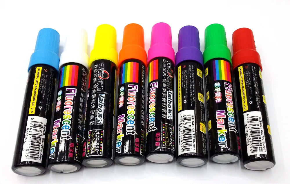 8 pcs Highlighter Fluorescent Marker Liquid Chalk Marker Pen for LED