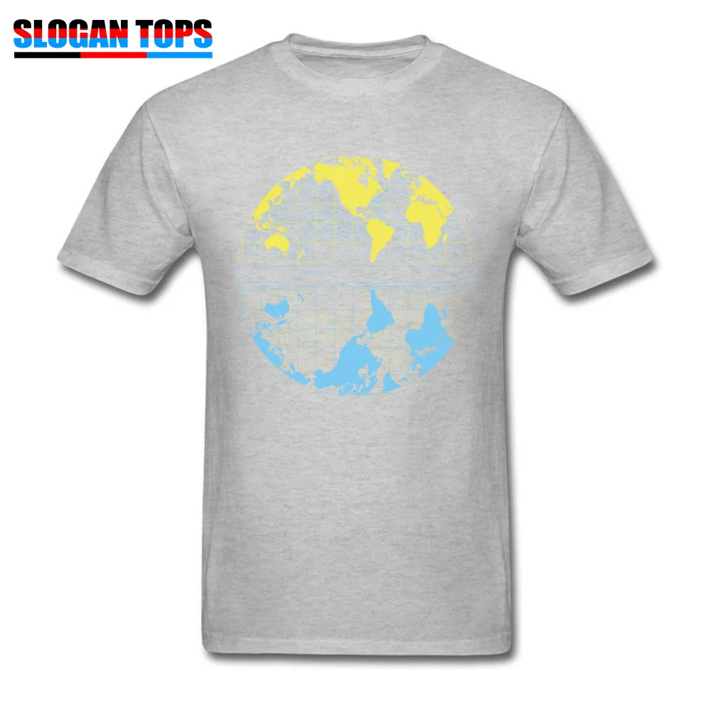 World stream drift map Round Collar T Shirt April FOOL DAY Printed Tops Tees Short Sleeve On Sale Pure Cotton Tops & Tees Mens World stream drift map grey