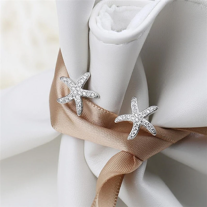 

Sole Memory Exquisite Starfish Cute Mini Sweet Fresh Literature 925 Sterling Silver Fashion Female Stud Earrings SEA523