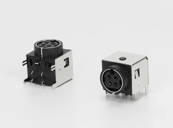 

1000 pcs Mini Din Power Jack receptacle shielded 4 positions right angle through hole PCB all power contacts 30 V DC 7 Amps Max