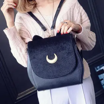 

Fashion Women Backpack PU Leather Pretty Soldier Animals Cat ears Backpack High Quality Travel Books Rucksack school bag
