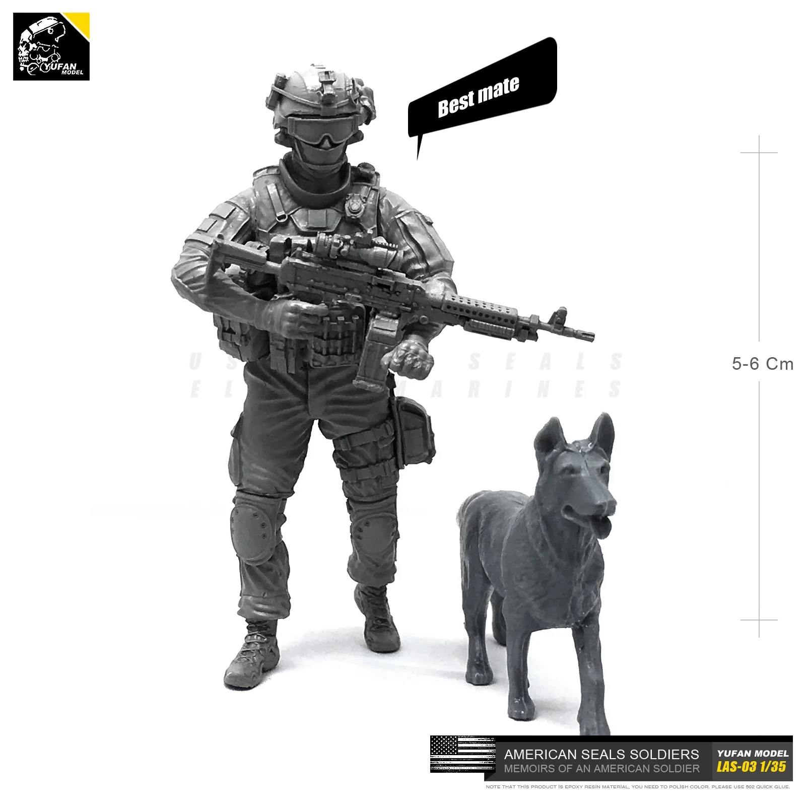 1/35 США морской уплотнения каучуковый солдат Las-03