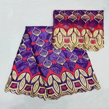 

Purple 2018 High quality bazin riche lace fabric Embroidery Lace Fabric bead bazin rich getzner with 2yards french tulle lace