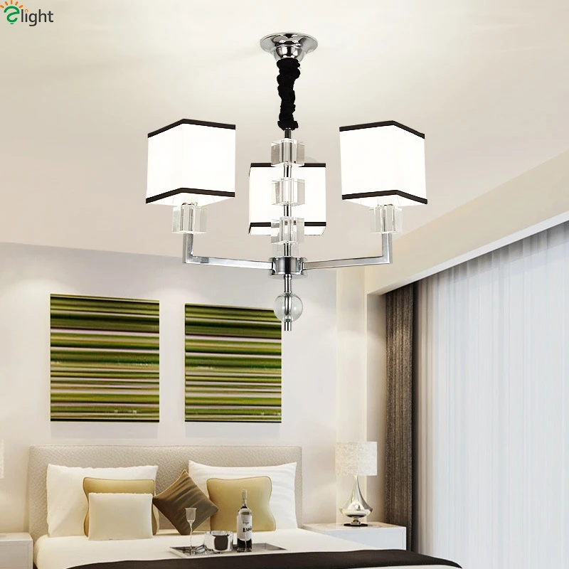 Современный блестящий хрустальный светодиодный светильник-люстра, хромированный металлический подвесной светильник для гостиной, подвесной светильник для столовой, подвесной светильник s