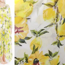 3design лимонный дизайн цифровой шифон с рисунком, яркая шифоновая ткань с цифровым печатным рисунком материал шифоновая ткань для платья