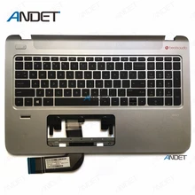 Верхний чехол для hp ENVY 15-K Упор для рук верхняя крышка с американской клавиатурой ободок 763578-001 серебристый