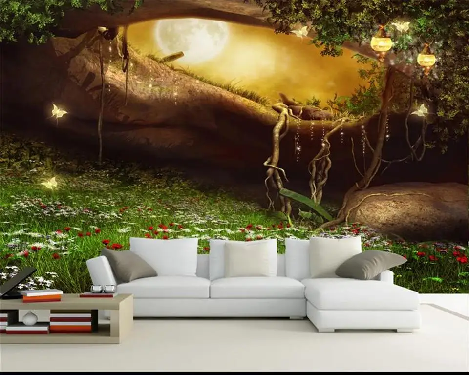 Пользовательские 3d фото обои для гостиной роспись сказка лес страны чудес