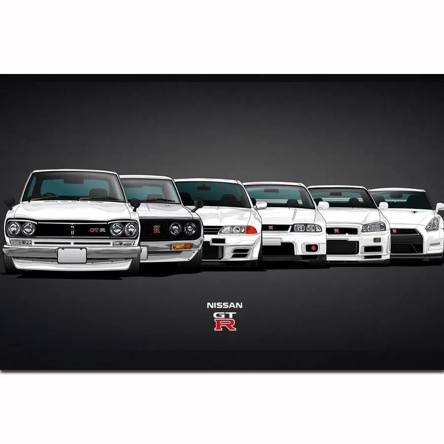 Q2400 плакаты и принты Nissan Vintage Skyline Super Car Racing 20x30 24x36 художественный постер картина