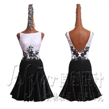 Стразы платья для латинских танцев для женщин Высокое качество Подгонянная Румба Самба танцы юбка Леди латинские платья с бахромой для соревнований