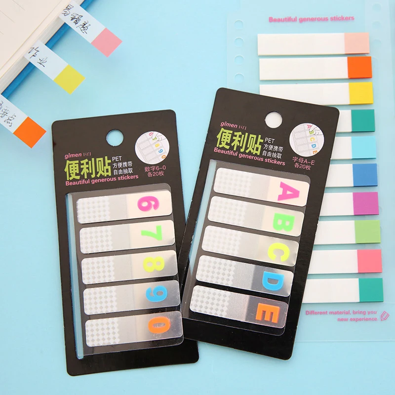 Color Memo Pad Sticky Notes Alphabet Index Paper Bookmark Notebook