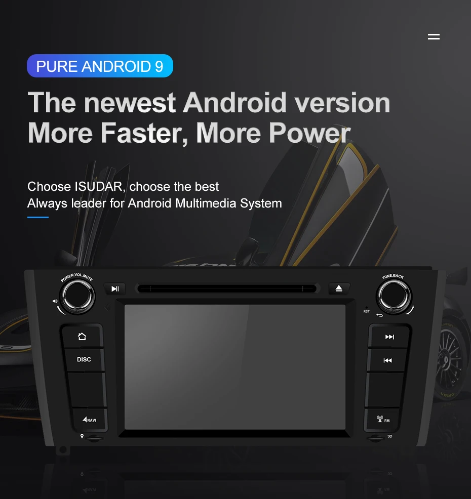 Excellent Isudar 1 Din Auto Radio Android 9 For BMW E81/E82/E88 1 Series Car GPS Multimedia Player Canbus DSP USB DVR DVD Player RAM 4GB 3