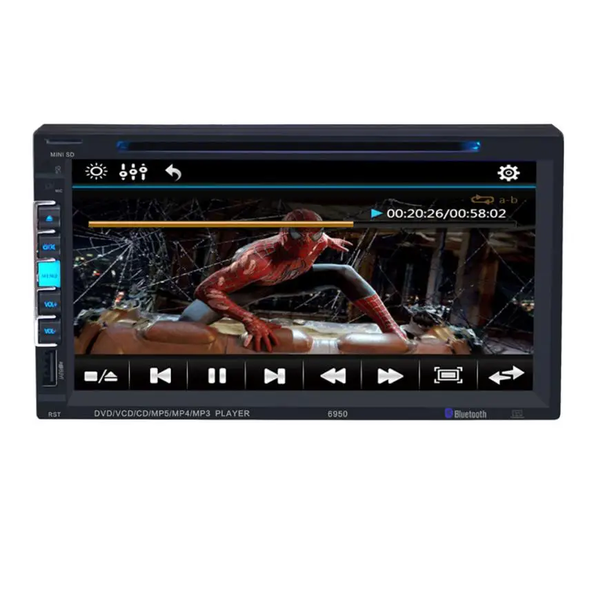 Стерео сенсорный экран 2 DIN автомобильный DVD CD плеер Bluetooth USB iPod радио SD FM/AMl 7 дюймов jul13