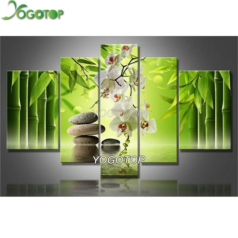 

Diy Mosaic Diamond Painting Cross Stitch Square Diamond Set Unfinish Decorative Full Diamond Embroidery Orchid 5pcs/set VS366