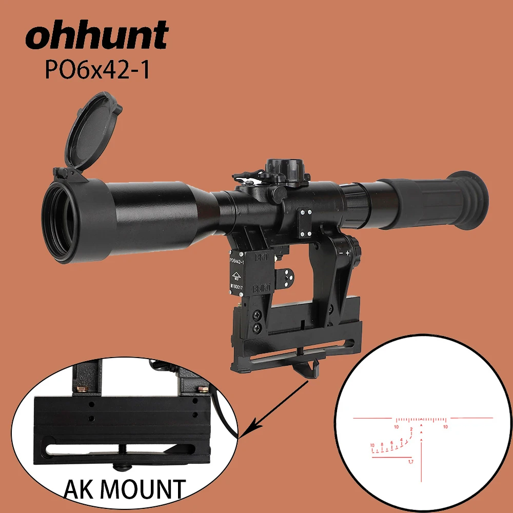 Ohhunt охотничий прицел SVD 6X42 E красный светящийся стеклянный травленый тактический