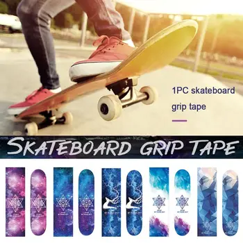 

122x28cm Star Pattern Grip Tape Four-Wheeled Skateboard Anti-Slip Cloth Long Board Grip Tape Stickers Decal