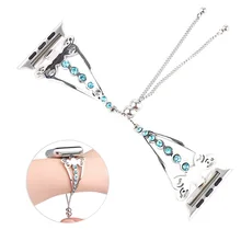 Роскошный бриллиантовый браслет для часов Apple Watch Series 5 4 3 2 1 ремешок для женщин для девочек 38 мм 40 мм 42 мм 44 мм металлический ремешок