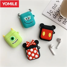 3D Милые Мультяшные чехлы для наушников для Apple AirPods Earpods DIY силиконовый чехол с защитой Bluetooth Air Pods аксессуары