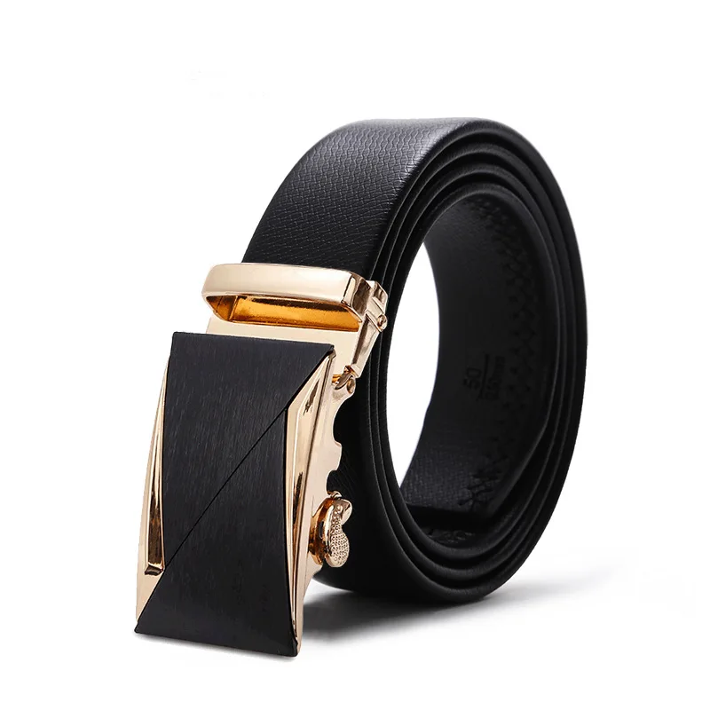 

Men Top Quality Genuine Leather Belts Metal Automatic Buckle Brand Belt for Men Strap Male Famous Fashion Large Size Belt 150cm