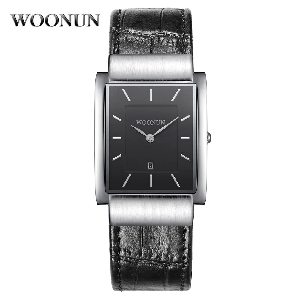 

2019 Fashion Simple Men Watches Men Rectangle Watches Leather Strap Quartz Wristwatches Ultra Thin Men Watches horloges mannen